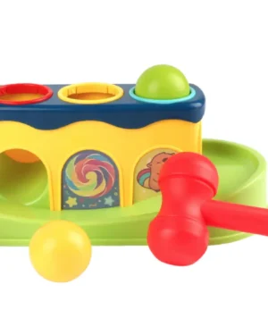 Banc à marteau Montessori en bois pour bébé, jouet d’éveil qui stimule motricité fine et coordination œil-main au Maroc
