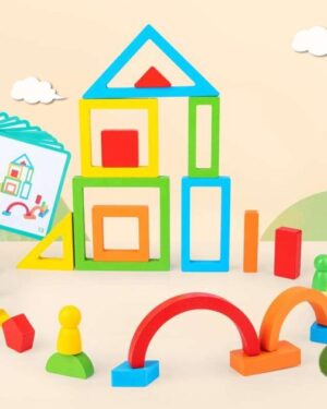 Blocs de construction Montessori avec modèles – Jeu éducatif pour enfants au Maroc