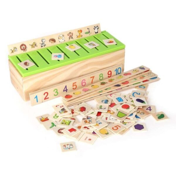Boîte de tri et association logique Montessori en bois Maroc