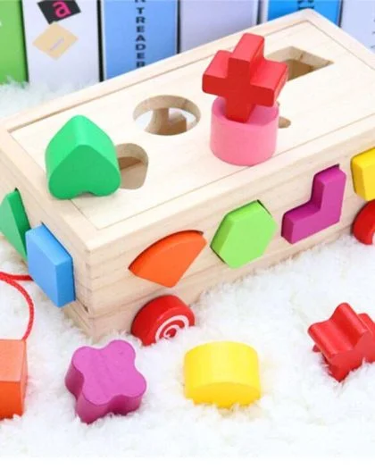 Boite des formes à encastrer Montessori en bois