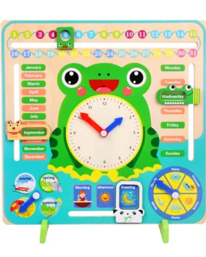 Calendrier grenouille en bois