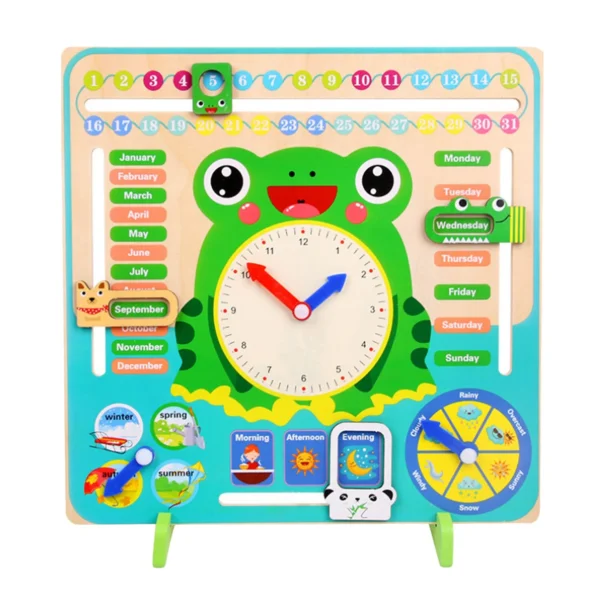 Calendrier grenouille en bois