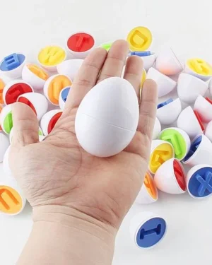Set de 26 œufs à assembler avec lettres majuscules et minuscules colorées — jouet Montessori pour apprentissage de l’alphabet et coordination motrice dès 3 ans.