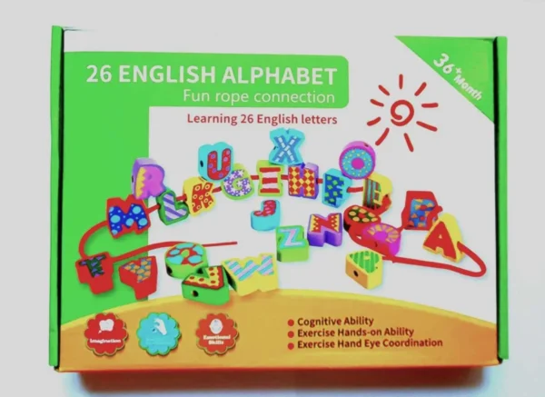 Jeu d'enfilage - Alphabet à enfiler en bois – Image 4
