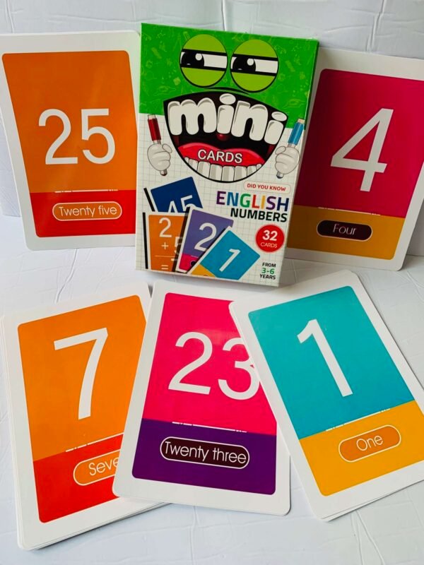 Jeu de cartes éducatives chiffres anglais grand format pour enfants au Maroc