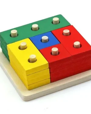 Jeu des formes géométriques à emboiter en tiges