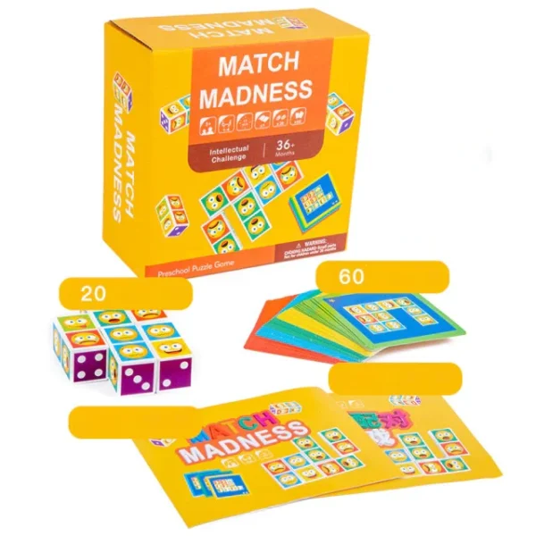 Match Madness – Jeu éducatif d’association avec 60 cartes Smiley pour développer mémoire, observation et logique des enfants au Maroc