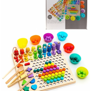 Mega Plateau Montessori à perles – jeu de tri et comptage avec modèle –  Magasin de jouets et jeux éducatifs en ligne