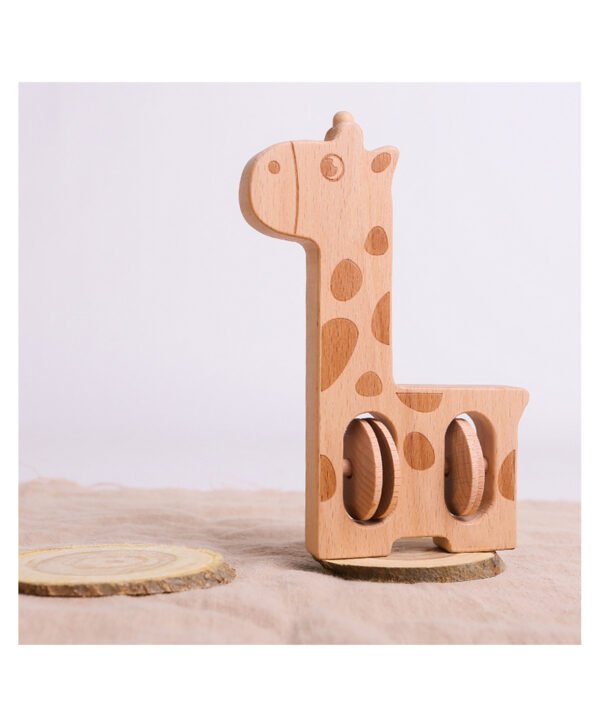 Montessori Hochet Girafe bois non toxique bébé 6 mois Maroc