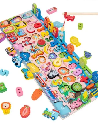 Plateau Montessori fruits animaux véhicules métiers et pêche