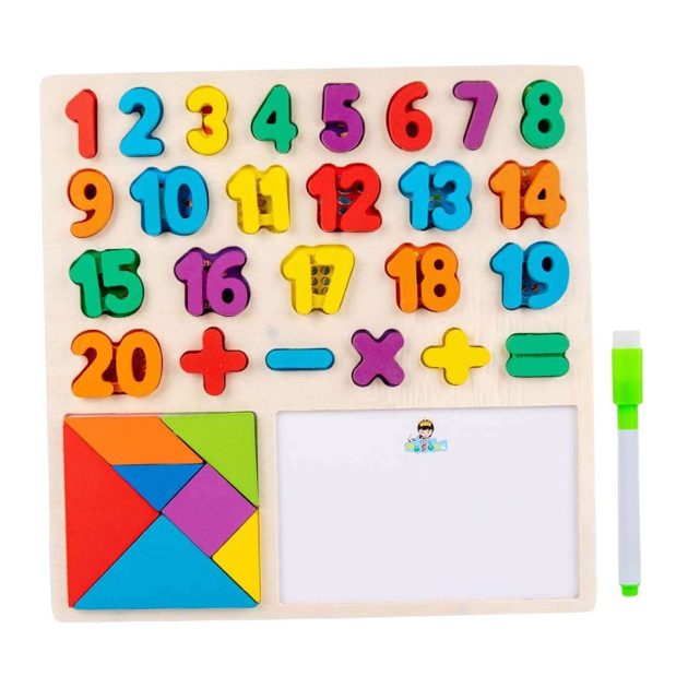 Puzzle Montessori chiffres calculs écriture et trangram – Magasin de jouets  et jeux éducatifs en ligne