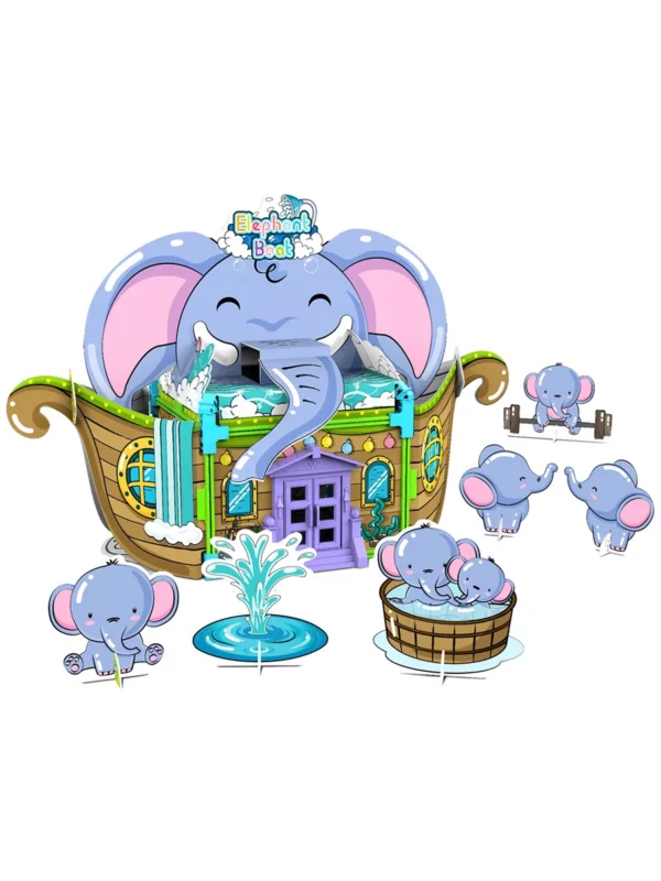 Puzzle 3D Elephant Boat