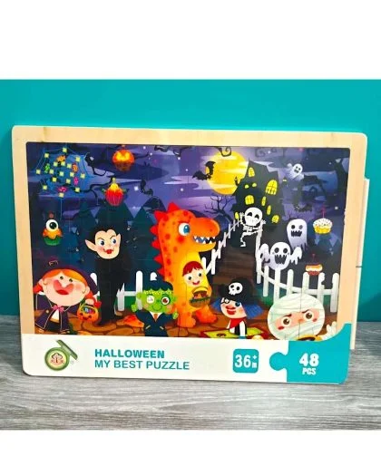 Puzzle Halloween en bois - 48 pièces