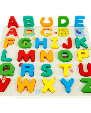 Puzzle alphabet Majuscule multicolore en bois Montessori pour enfants au Maroc