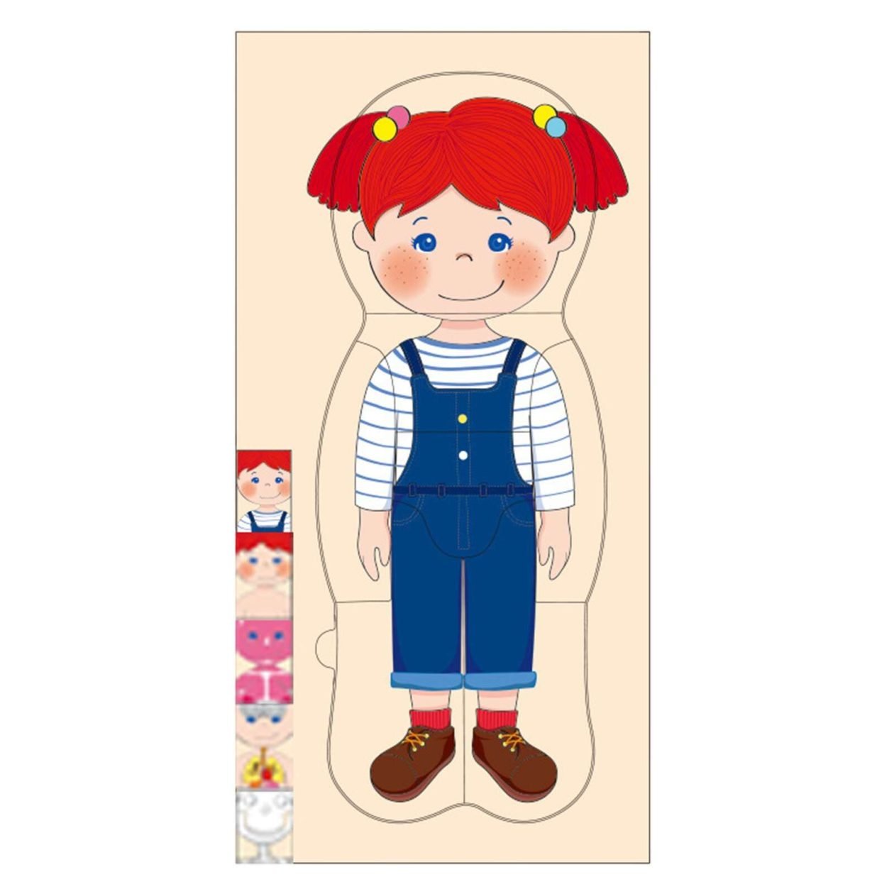 Puzzle découverte du corps humain en bois – fille - Boutique en Ligne
