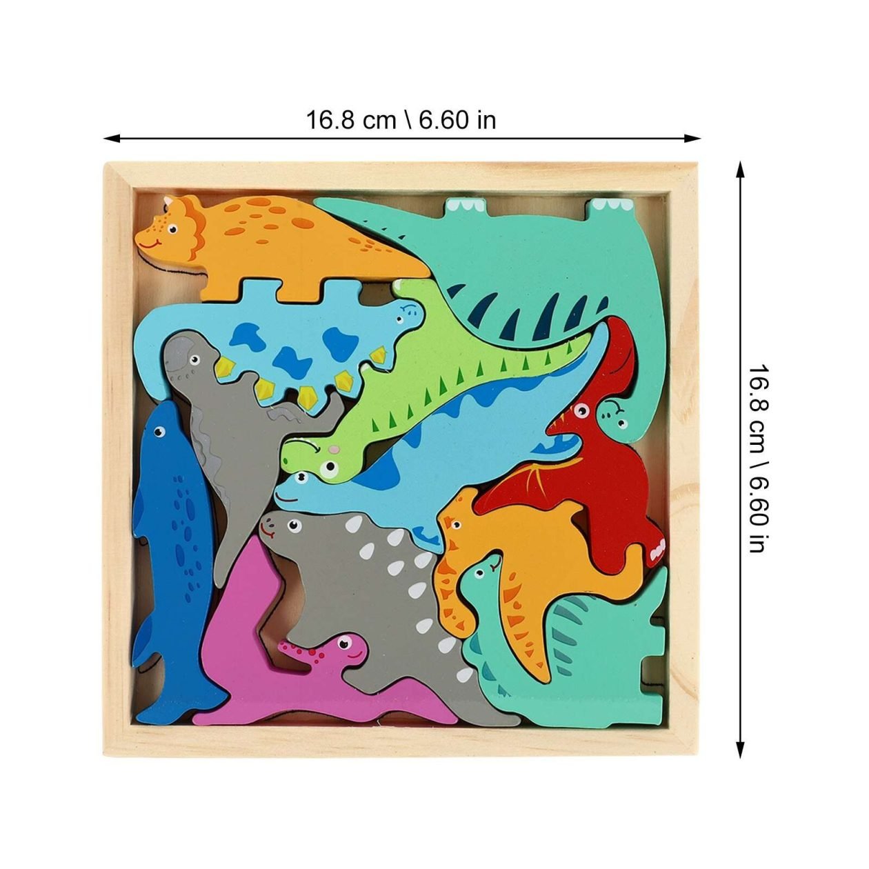 SPR Puzzles De Dinosaures En Bois Puzzles De Dinosaures 20 Pièces Blocs 3D, Puzzles éducatifs