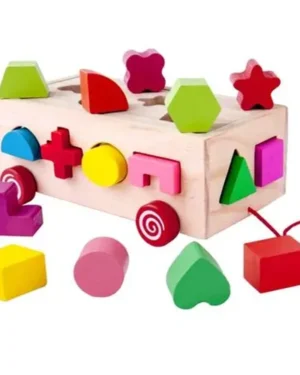Boîte Montessori formes à encastrer en bois jouet éducatif Maroc