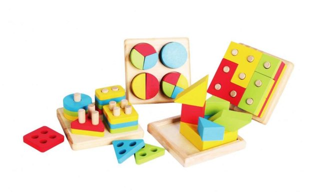 Coffret Montessori de Géométrie en bois – Magasin de jouets et