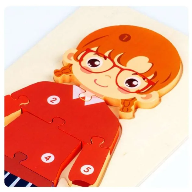 Puzzle corps humain en bois - fille en uniforme – Image 3