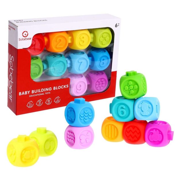Cubes sensoriels Montessori bébé non toxique – 10 pièces - Magasin
