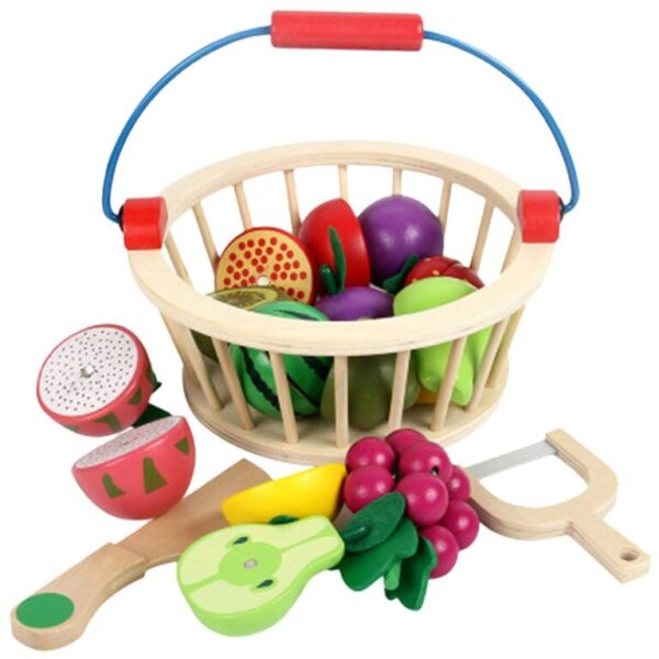 Jeu de découpe fruits magnétiques avec panier – pour apprendre les gestes de la cuisine et découvrir les fruits tout en s’amusant.
