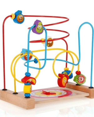 Jeu de labyrinthe à perles insecte en bois – Jouet Montessori Maroc