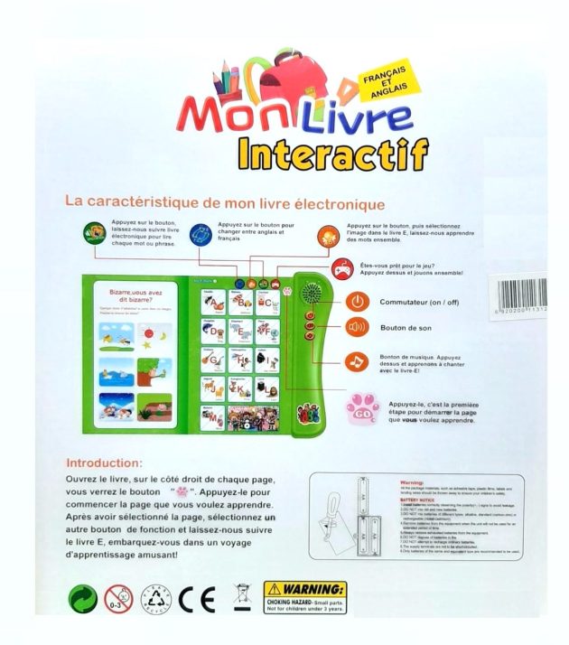 Livre interactif bilingue Français – Anglais – Magasin de jouets