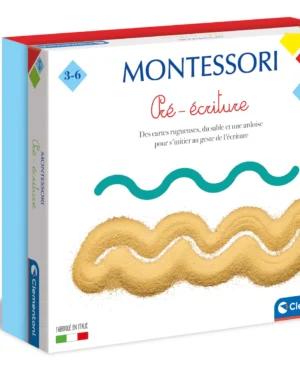 Montessori pré-écriture - Plateau de sable et cartes rugueuses Montessori