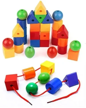 Perles à enfiler avec modèles – Jouet éducatif pour enfants, stimule motricité fine, créativité et apprentissage des couleurs, disponible au Maroc