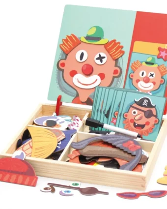 Jeu magnétique portrait visage et émotions en bois