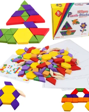 Bloc Montessori mosaïque avec modèles 125 pièces
