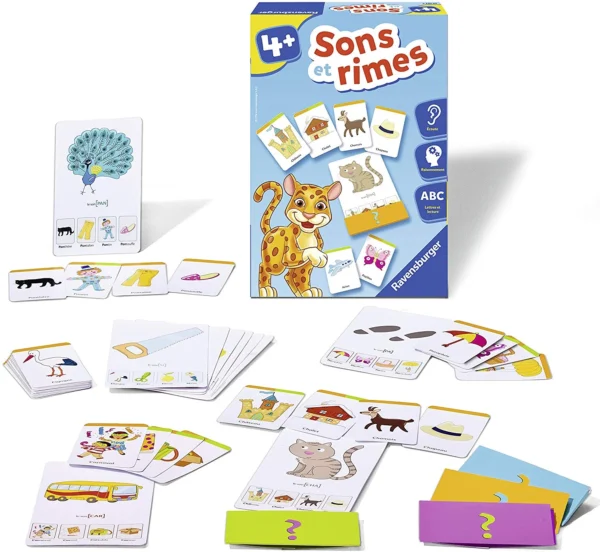 Jeu éducatif Ravensburger Sons et Rimes pour enfants dès 4 ans, apprentissage ludique des sons, rimes et alphabet