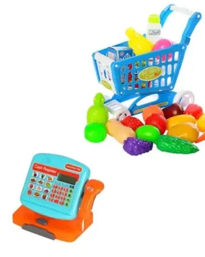 Jeu supermarché enfant avec caddie et caisse – Jouet éducatif Montessori au Maroc