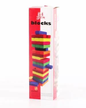Tour en bois coloré - 54 pcs