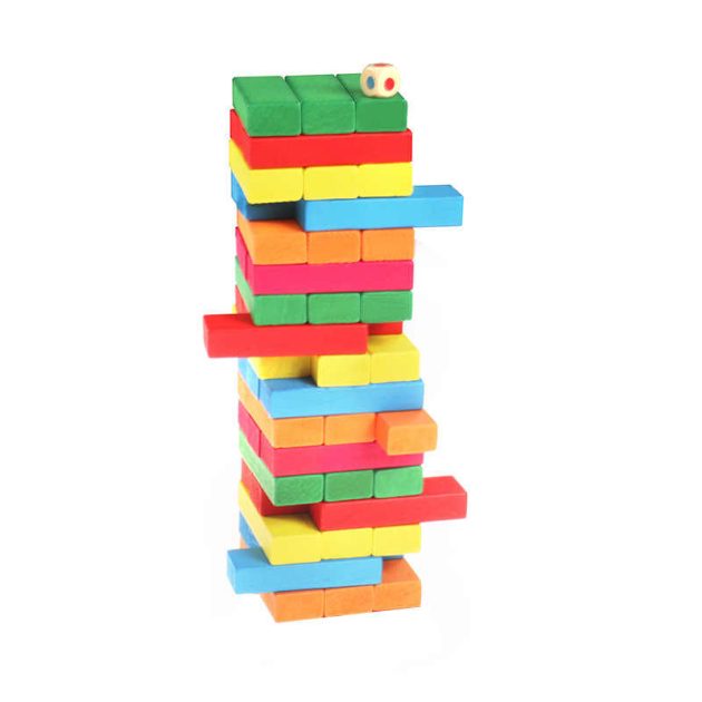 Tour en bois coloré – 54 pcs – Magasin de jouets et jeux éducatifs