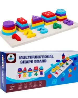 Jeu éducatif Montessori Chiffres – Formes à empiler pour enfants, développe motricité fine et apprentissage des nombres. Disponible au Maroc sur Playfun.ma