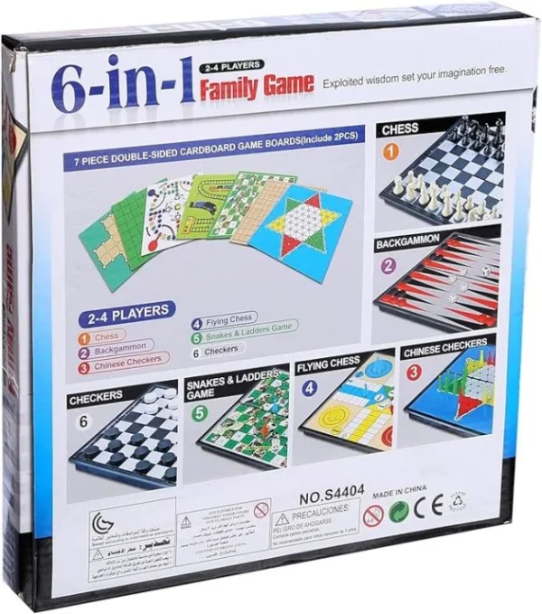 Coffret voyage 6 en 1 – Jeux de société pour enfants, développe logique, stratégie et amusement. Disponible au Maroc sur Playfun.ma