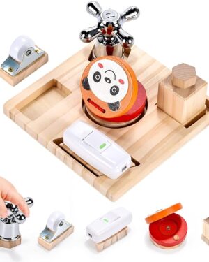 Busy Board pour bébé – tableau d’activités en bois éducatif
