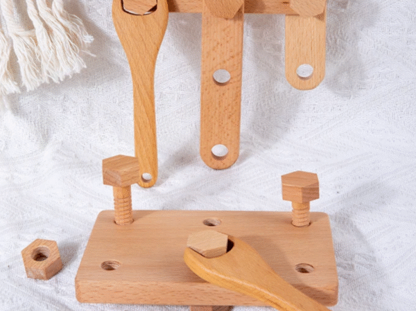 Kit motricité en bois avec vis et écrous pour apprentissage et coordination