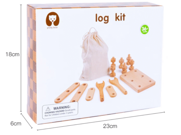 Kit motricité en bois avec vis et écrous pour apprentissage et coordination