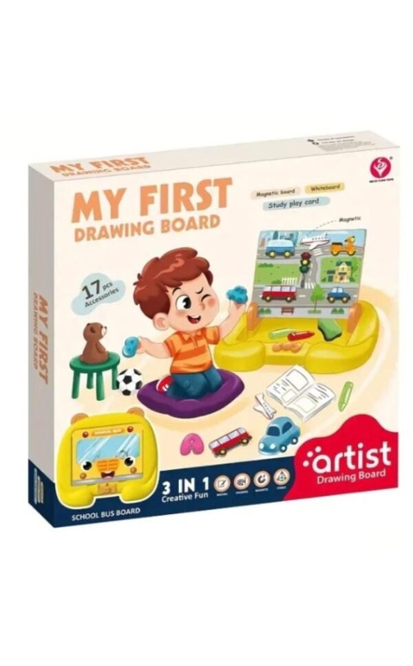 Tableau magnétique enfant 2 en 1 avec face blanche et craie
