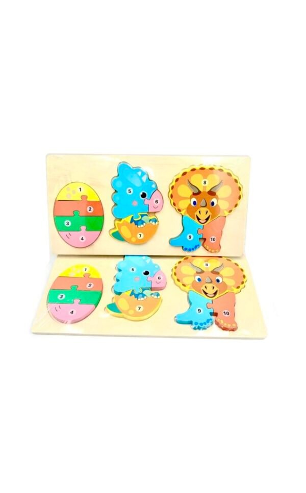 Puzzle éducatif Triceratops pour enfants – Jeu évolutif sur le thème des dinosaures