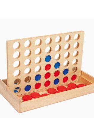 Jeu Connect 4 en Bois – Jeu de stratégie pour enfants et adultes