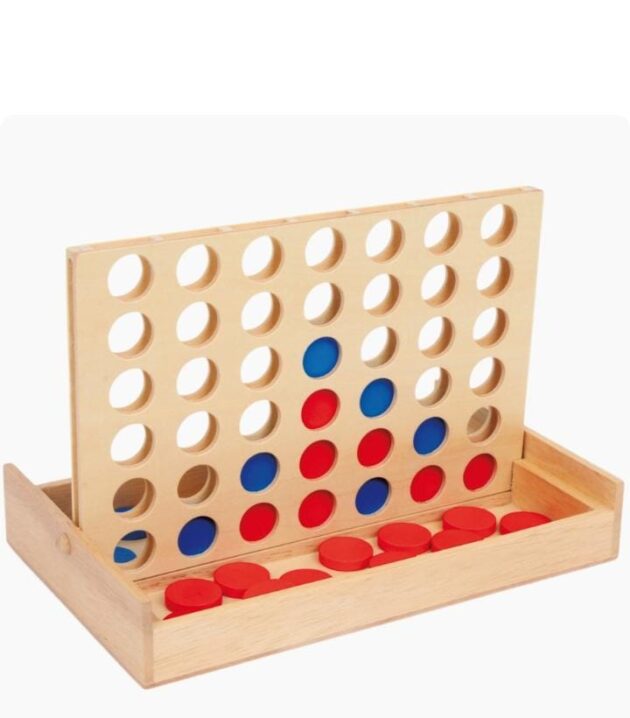 Jeu Connect 4 en Bois – Jeu de stratégie pour enfants et adultes