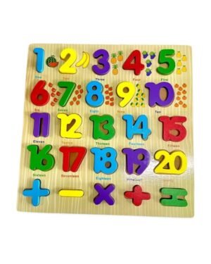 Puzzle éducatif en bois chiffres et opérations pour enfants