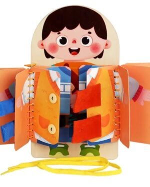 Busy Board 5 en 1 Montessori en bois pour enfants – jouet éducatif Playfun.ma