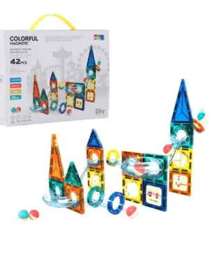 Jeu de construction magnétique pour enfants – 42 pièces géométriques colorées à assembler librement
