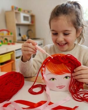 jeu de tressage enfant kit coiffure creatif avec tete a coiffer