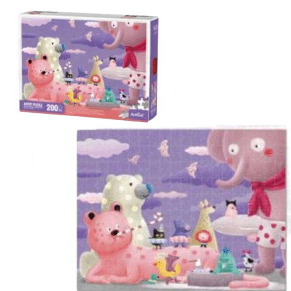 Puzzle de 200 pièces représentant les animaux de la jungle – jeu éducatif pour enfants