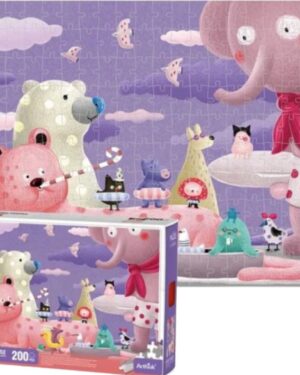 Puzzle de 200 pièces représentant les animaux de la jungle – jeu éducatif pour enfants